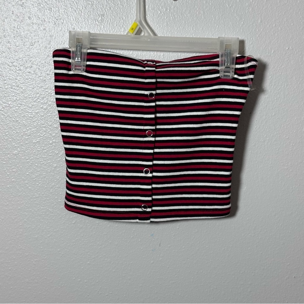 Heart Hips Women‎ Tube Red Stripes Crop Top Size Small